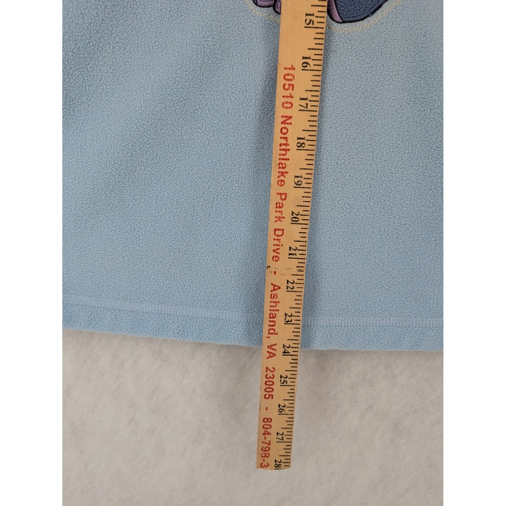 Disney Eeyore Fleece‎ Sweatshirt Light Blue Embroidered Winter Logo Size M - Picture 8 of 8